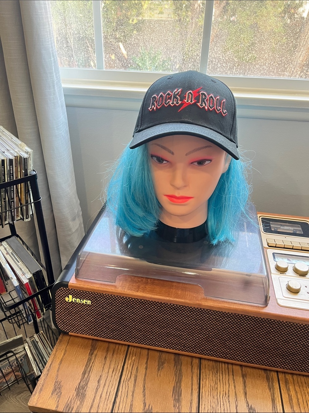 Black "Rock n Roll" Embroidered Baseball Cap